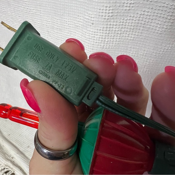 Vintage Christmas Bubble Lights Set 7 with cord - works red green holiday - Picture 4 of 4